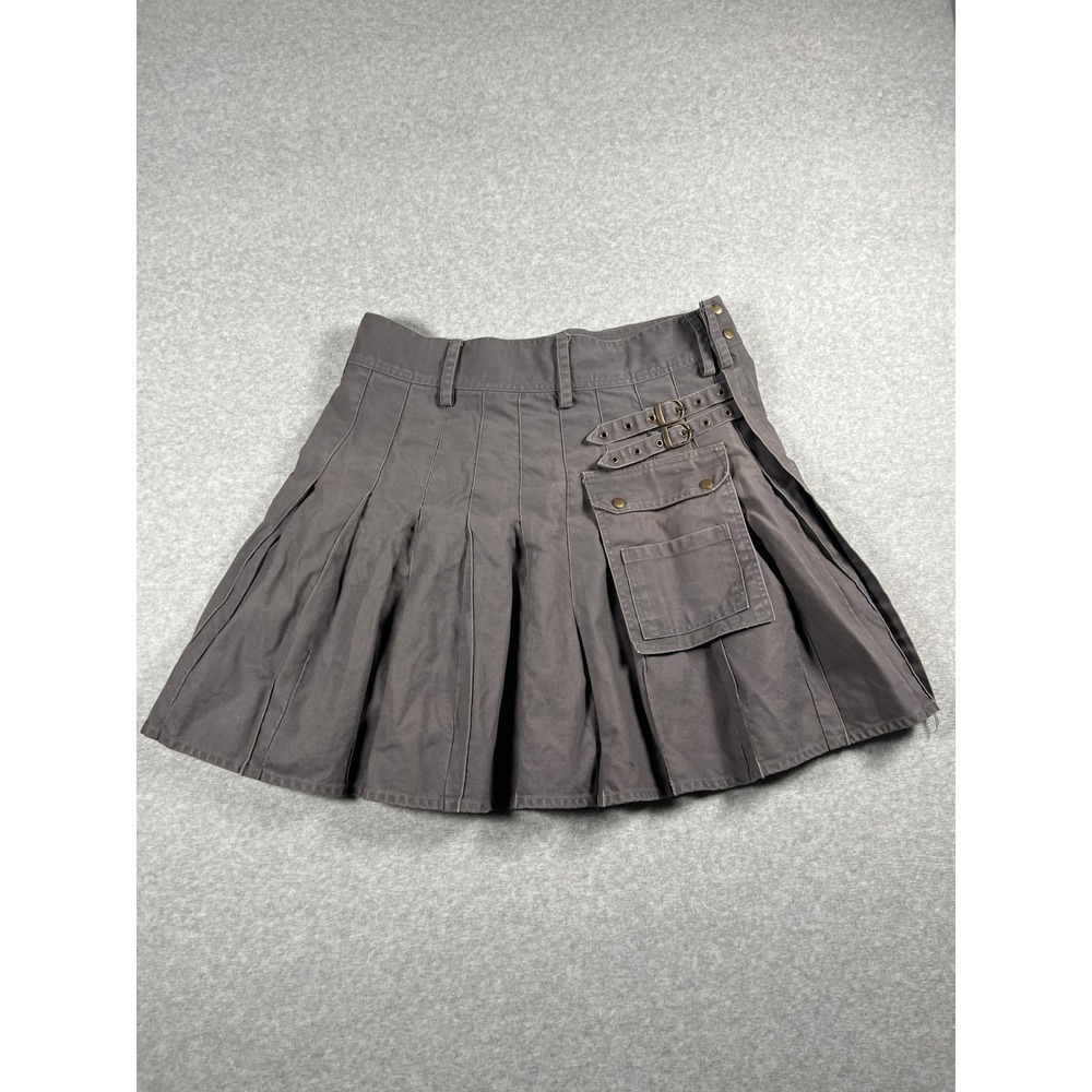VTG Y2K Utility Kilt Men 40 Gray Cargo Pleated Punk Grunge Goth Emo Cyber Street